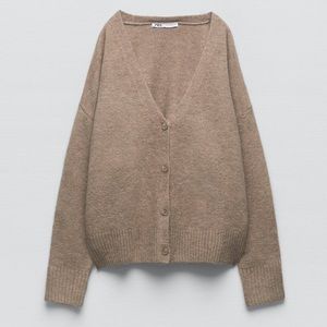 Zara Tan Cardigan Sweater